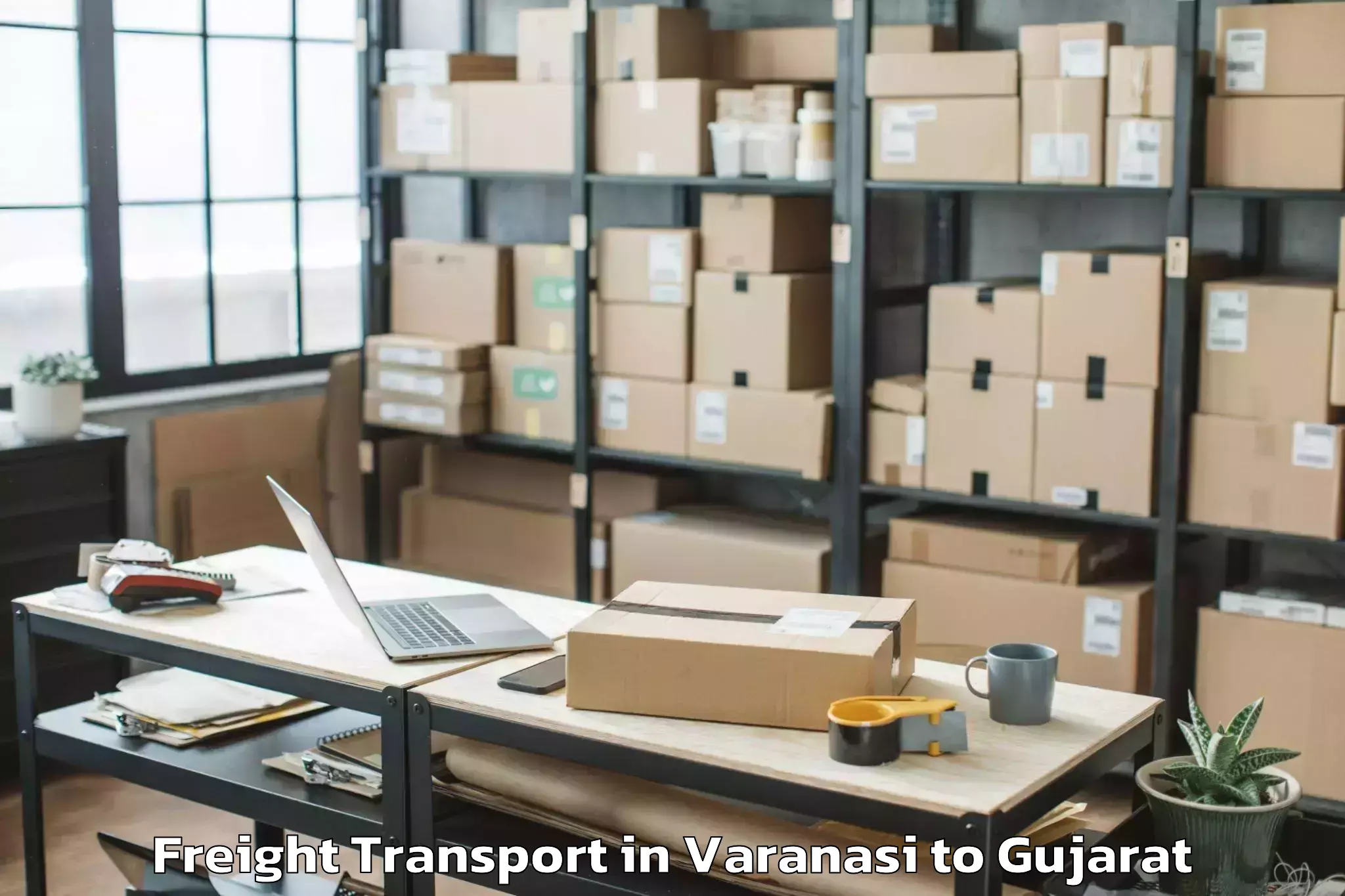 Affordable Varanasi to Sachin Freight Transport